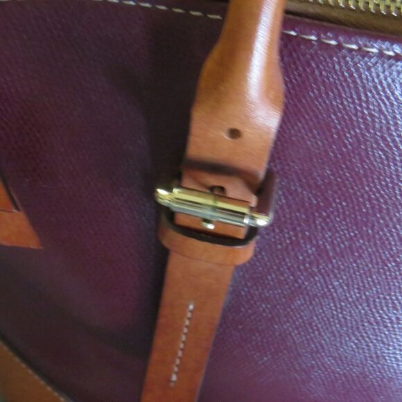 Dooney & Bourke Two Tone Leather Large Satchel Bag Purse - Picture 10 of 14